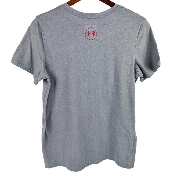 UNDER ARMOUR Shirt Womens Large Gray USA Loose HeatGear Short Sleeve T-Shirt - Picture 2 of 6